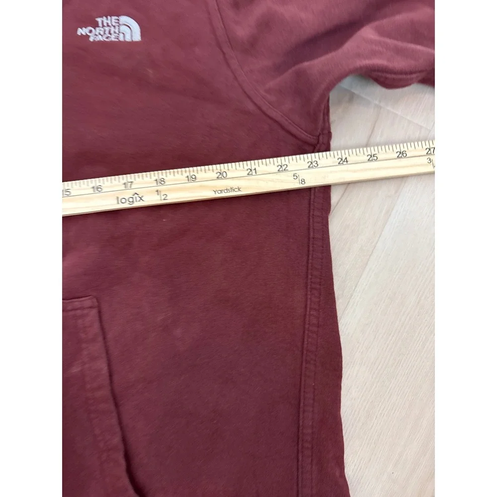 The North Face Hoodie Mens Large Maroon Pullover Fleece Logo Sweatshirt Gorpcore